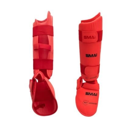 SMAI WKF approved shin guard with instep - Red, M